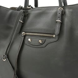 BALENCIAGA Paper B4 Tote Bag, Handbag, Shoulder Leather, Gray, 432596