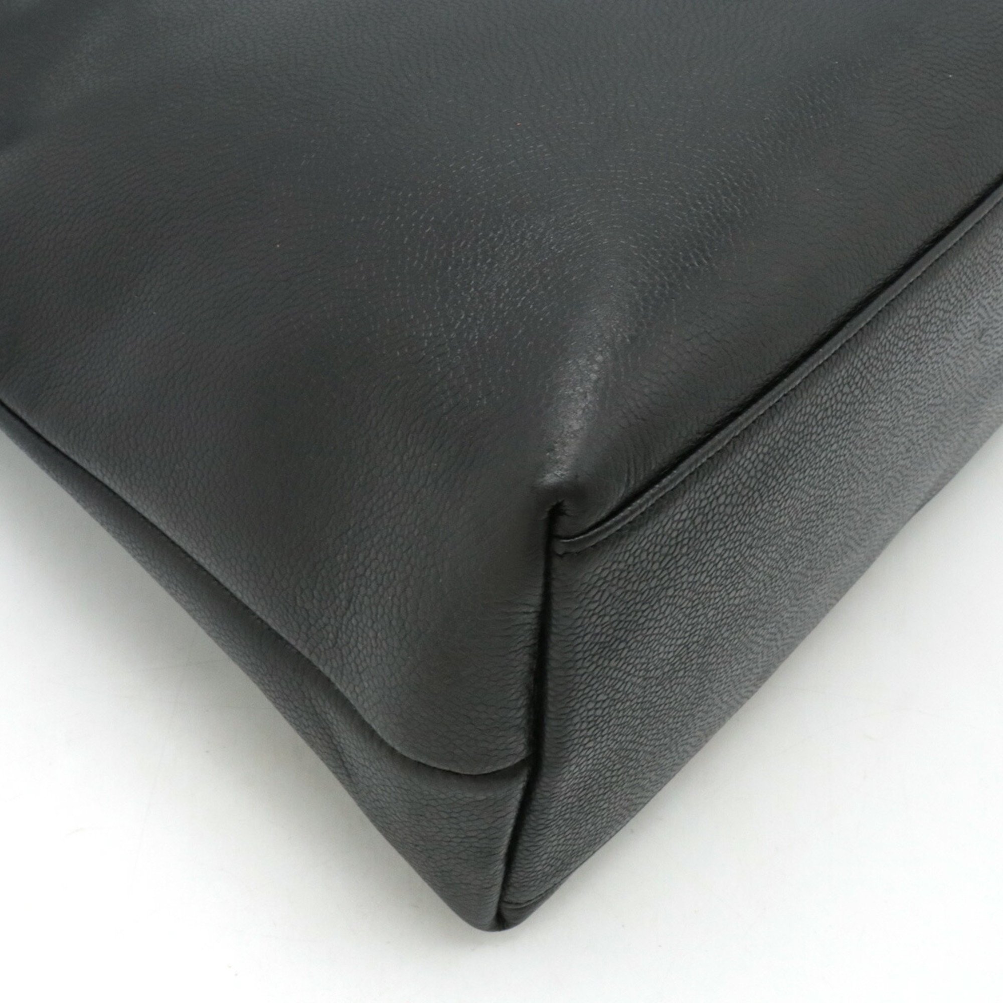 CHANEL Coco Ball Mark Tote Bag Shoulder Caviar Skin Leather Black