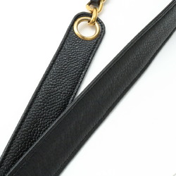 CHANEL Coco Ball Mark Tote Bag Shoulder Caviar Skin Leather Black