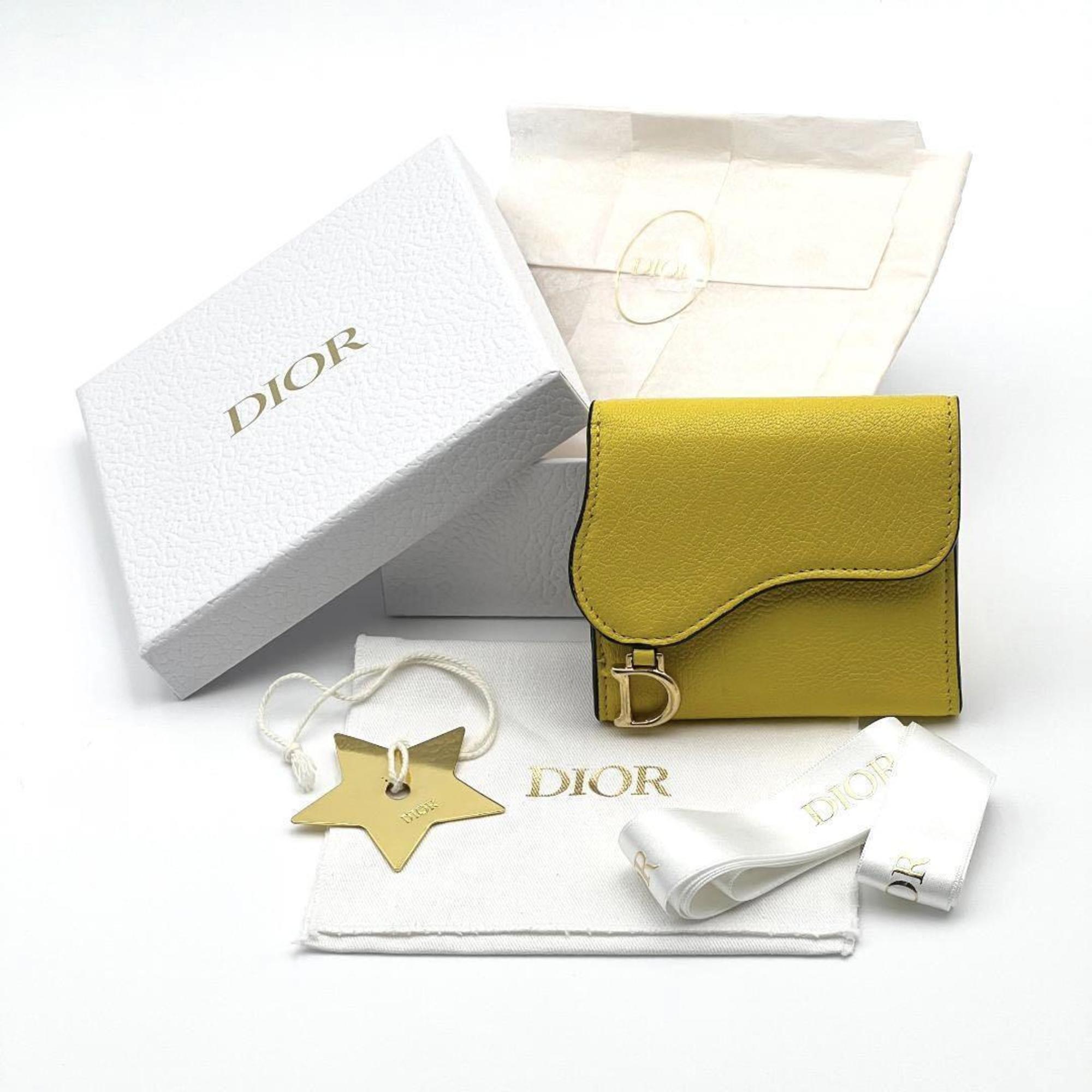 Christian Dior Dior Christian Women's Wallet Folding Saddle Lotus