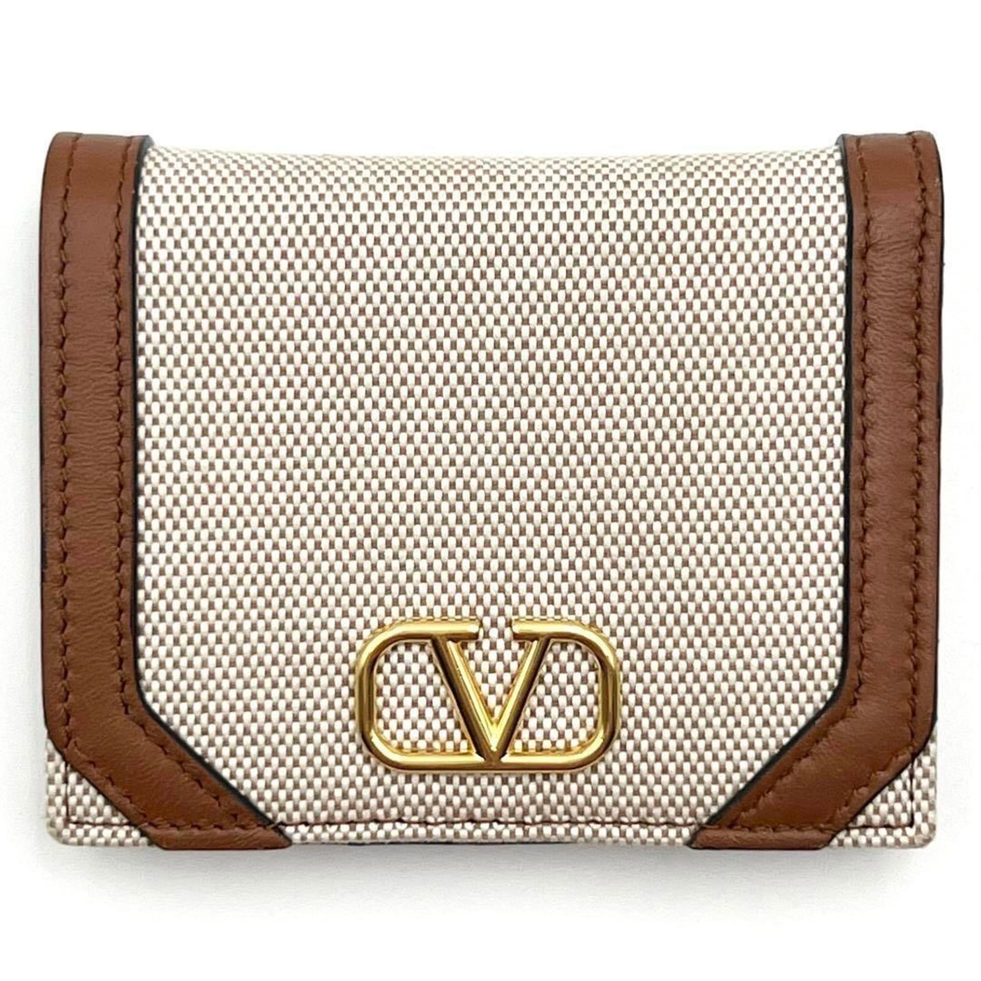 Valentino Women's Wallet, Bi-fold V Logo Signature Canvas Wallet