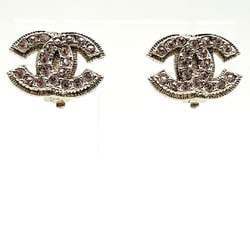 Chanel Women's Earrings, Coco Mark, CHANEL, Gold, Pink Rhinestone