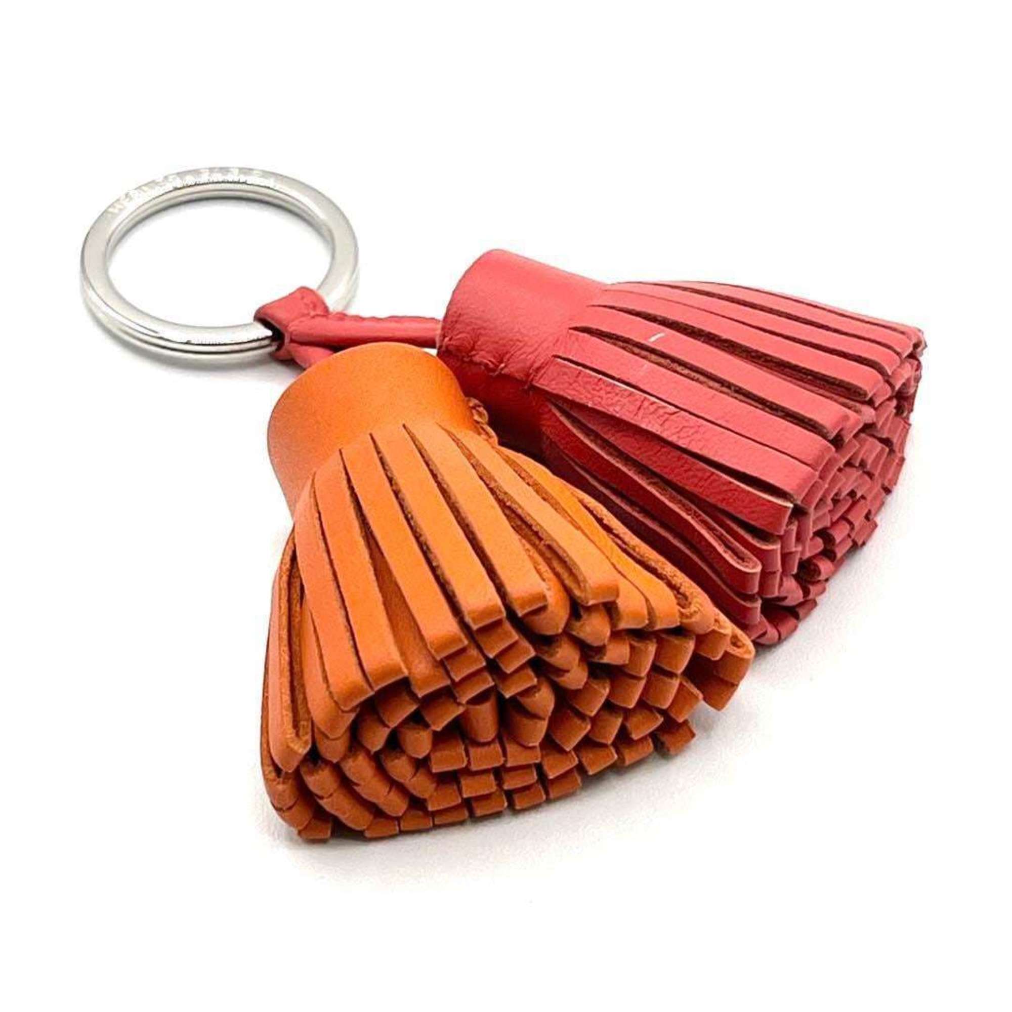 HERMES Women's Charm Key Holder Ring Carmen Leather