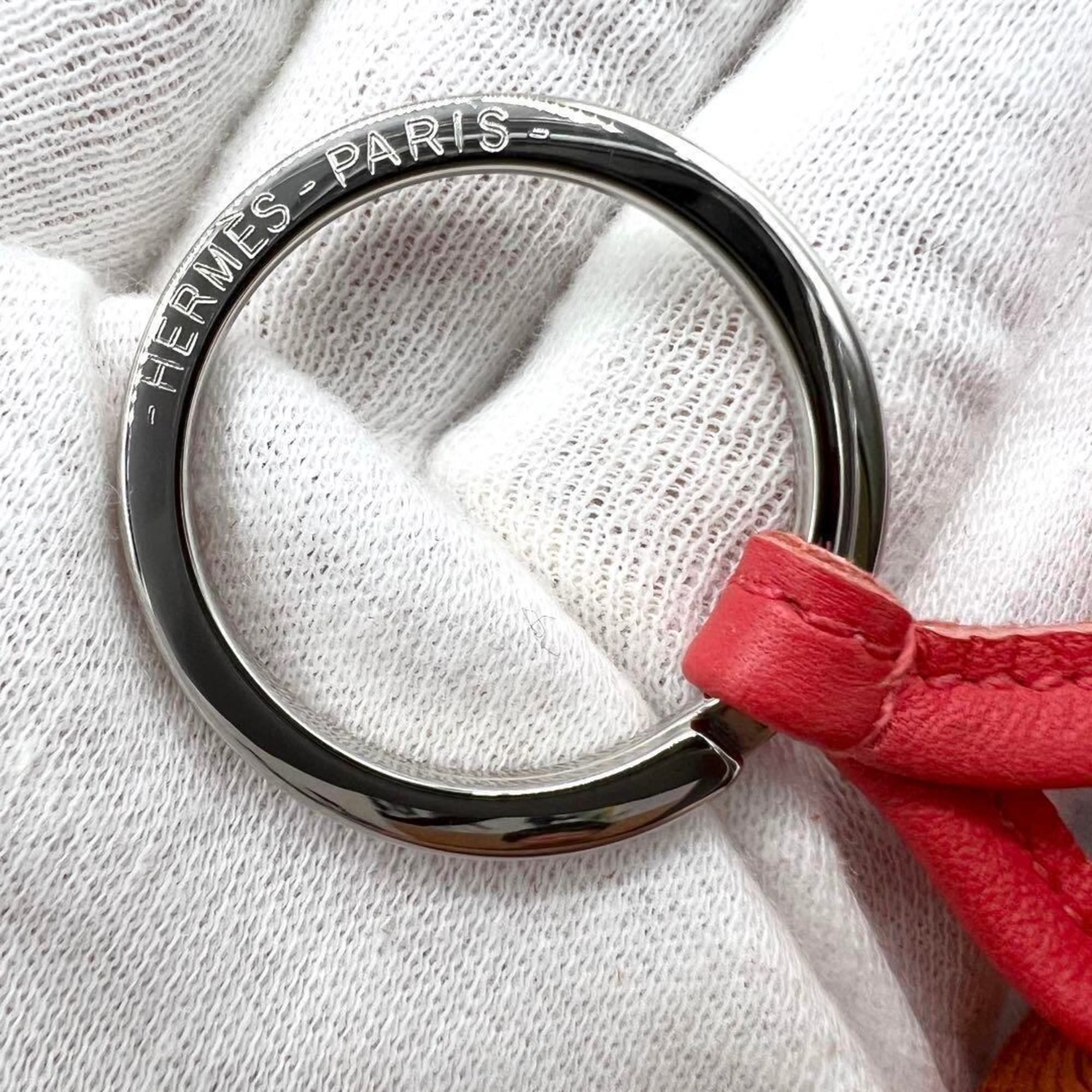 HERMES Women's Charm Key Holder Ring Carmen Leather