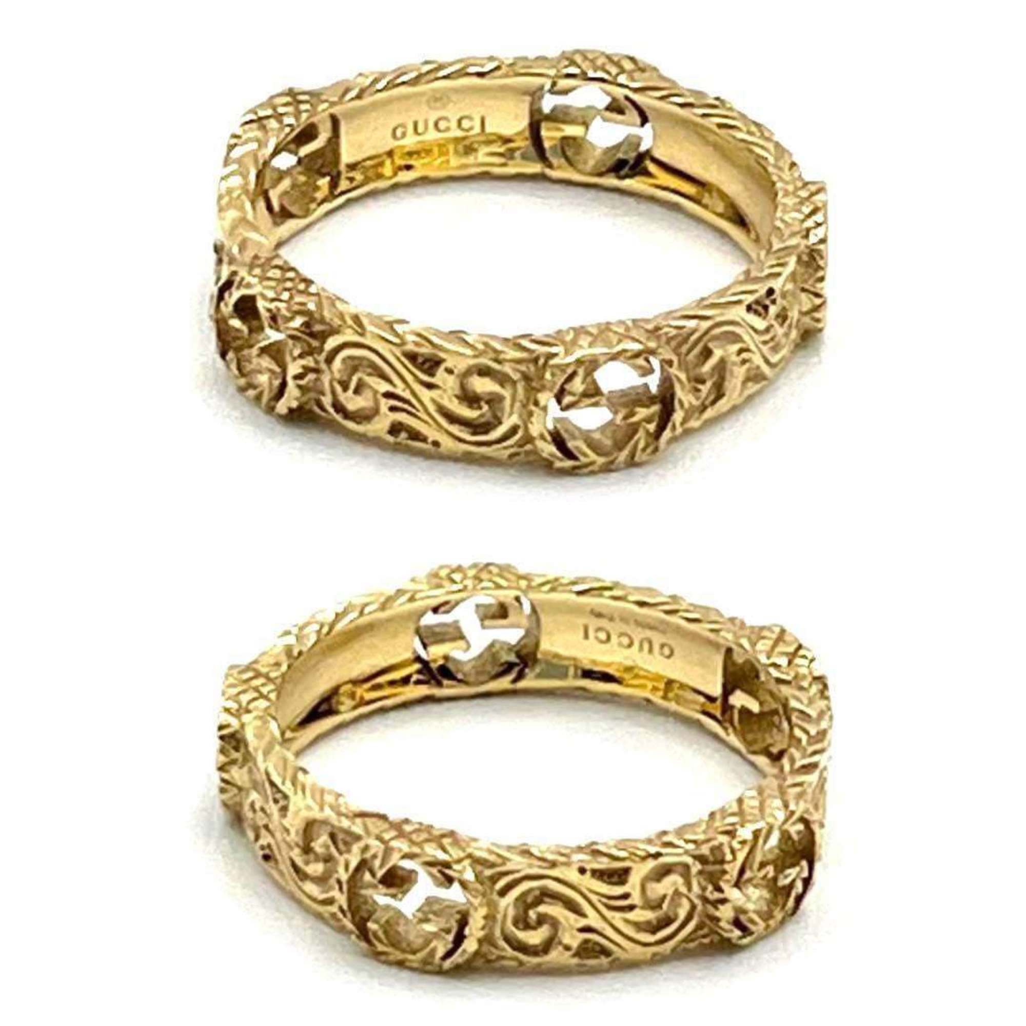 Gucci GUCCI Women's Ring Gold K18 18K Interlocking G Yellow