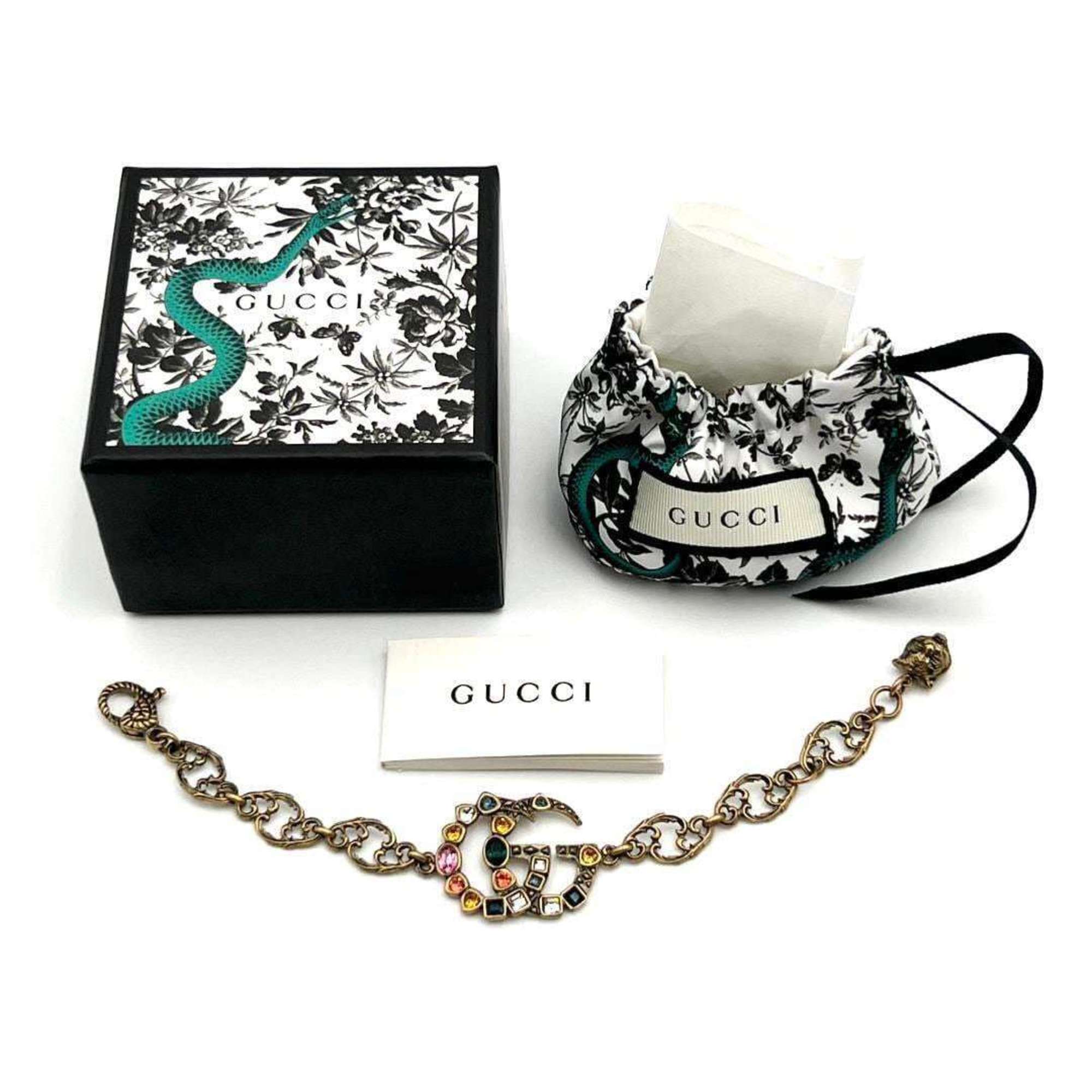 GUCCI Women's Double G Multicolor Crystal Bracelet Bangle