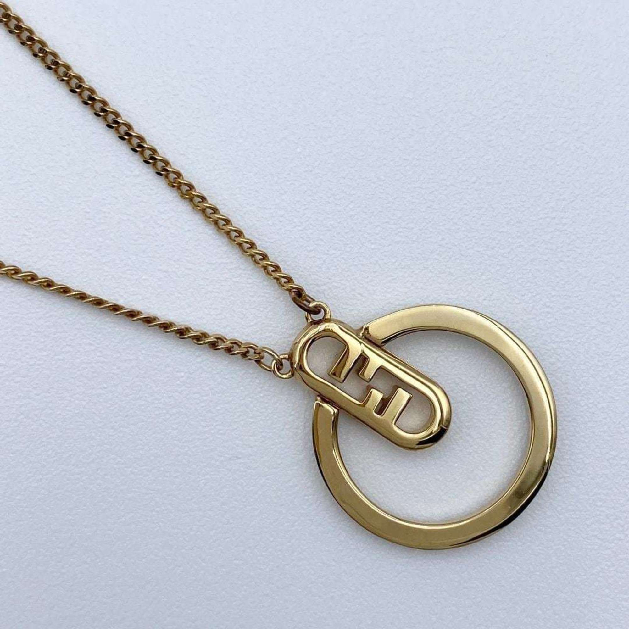 FENDI Women's Necklace Pendant Orlock Gold Color