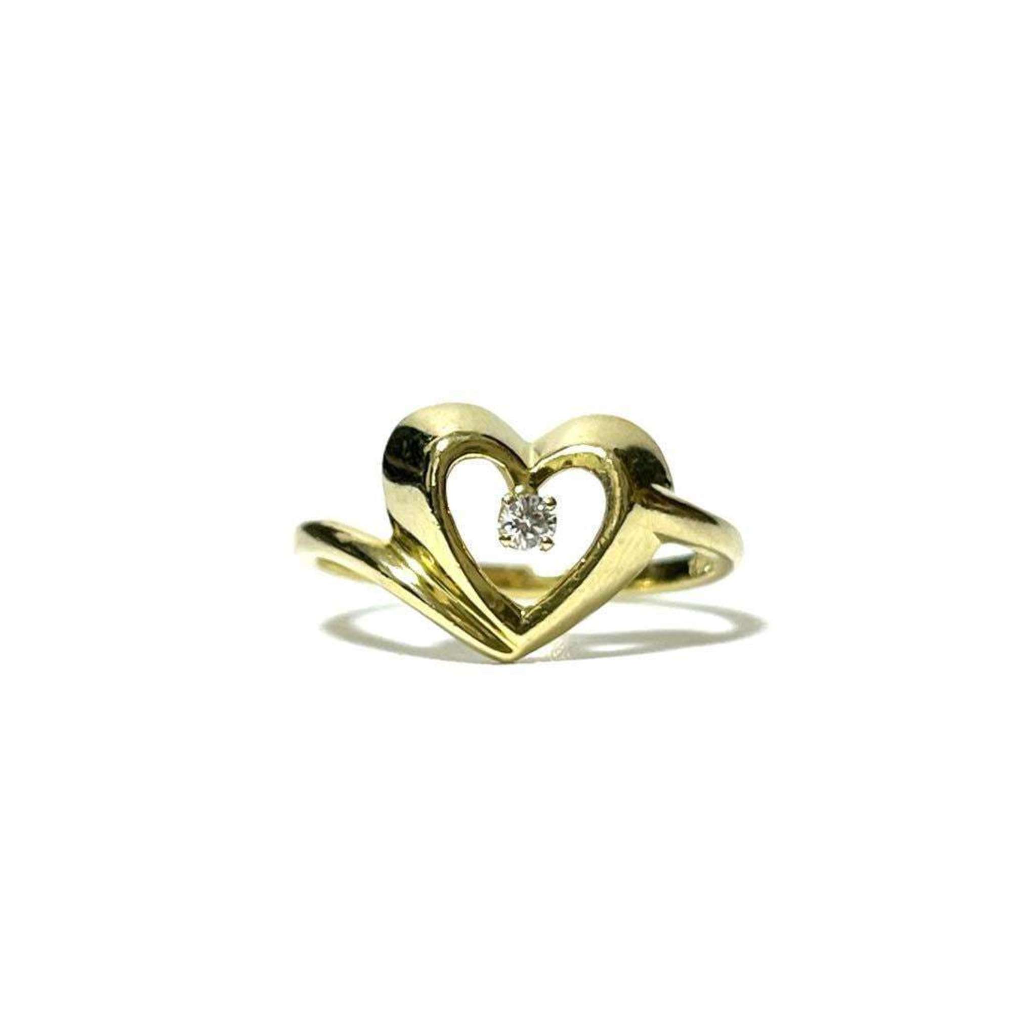 Tiffany Women's Ring Gold Diamond Yellow K18
