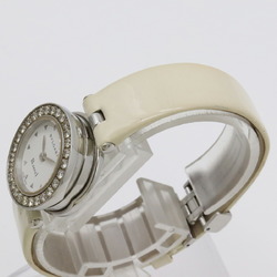 BVLGARI B.zero1 B-zero1 Diamond Bezel White Dial Enamel Leather Belt Women's Quartz Watch BZ22WSDL