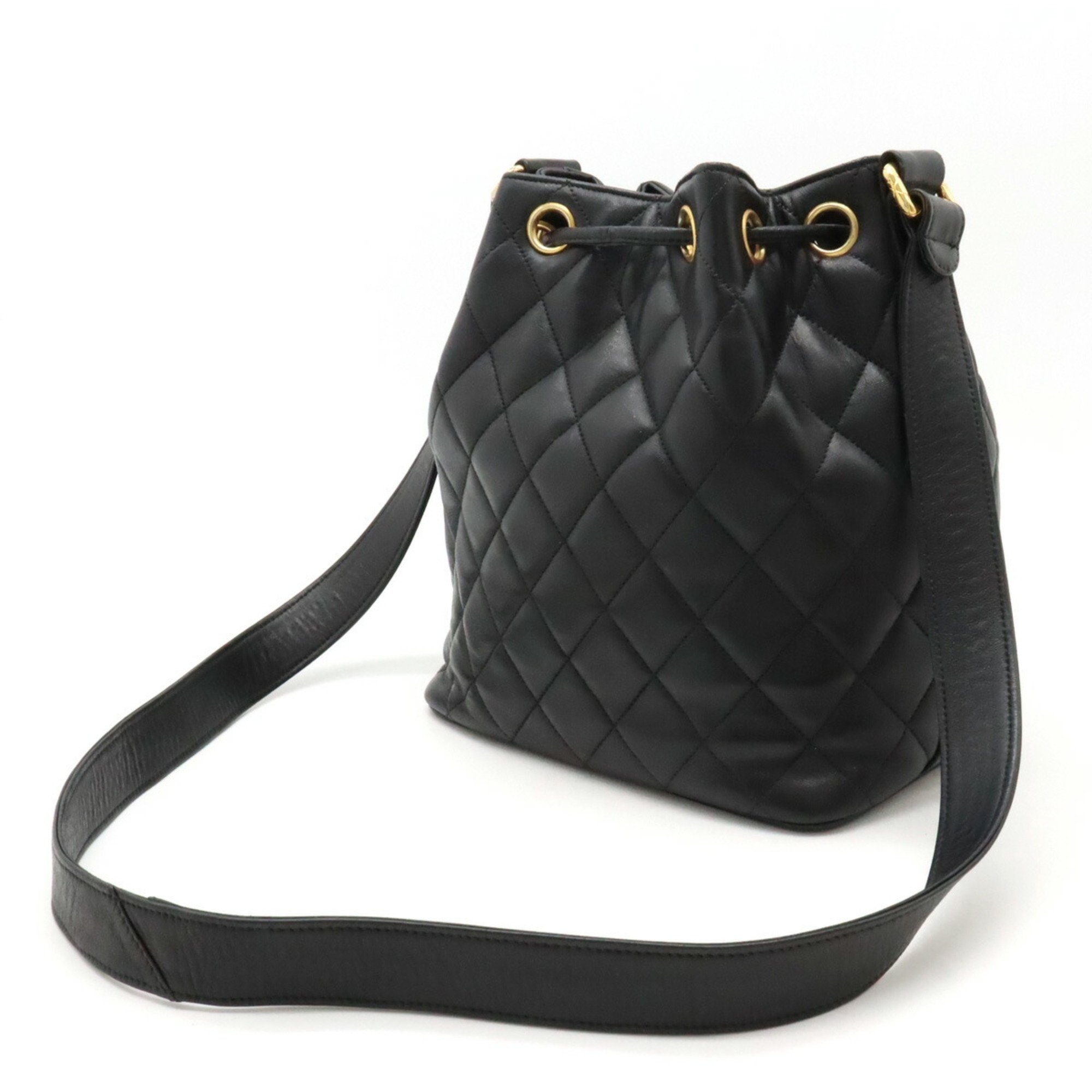 CHANEL Chanel Matelasse Coco Mark Shoulder Bag Leather Black