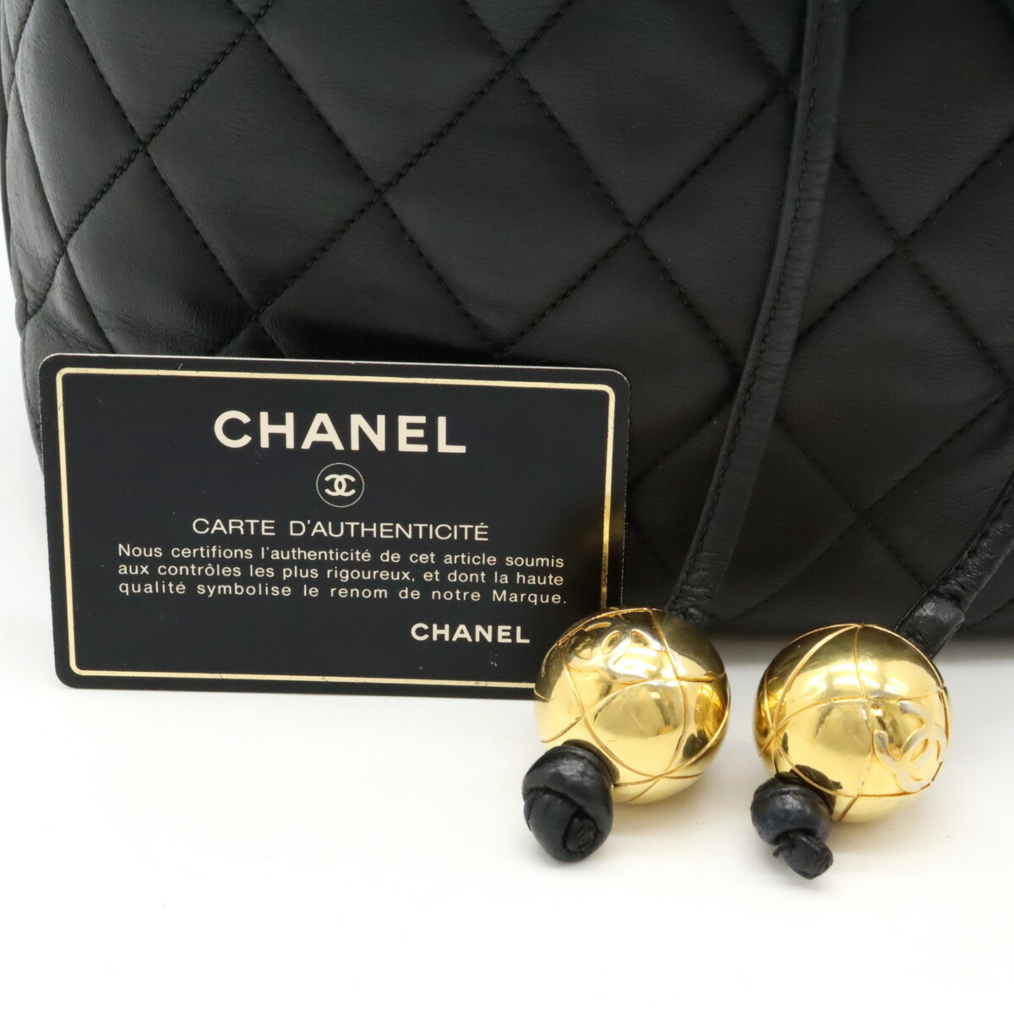 CHANEL Chanel Matelasse Coco Mark Shoulder Bag Leather Black