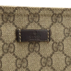 GUCCI GG Supreme Plus Shoulder Bag PVC Leather Khaki Beige Brown Dark 201446