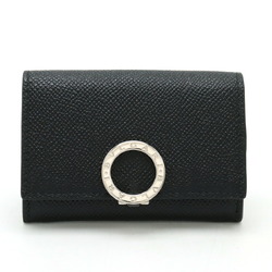 BVLGARI Clip Coin Case Purse Grain Leather Black 289374