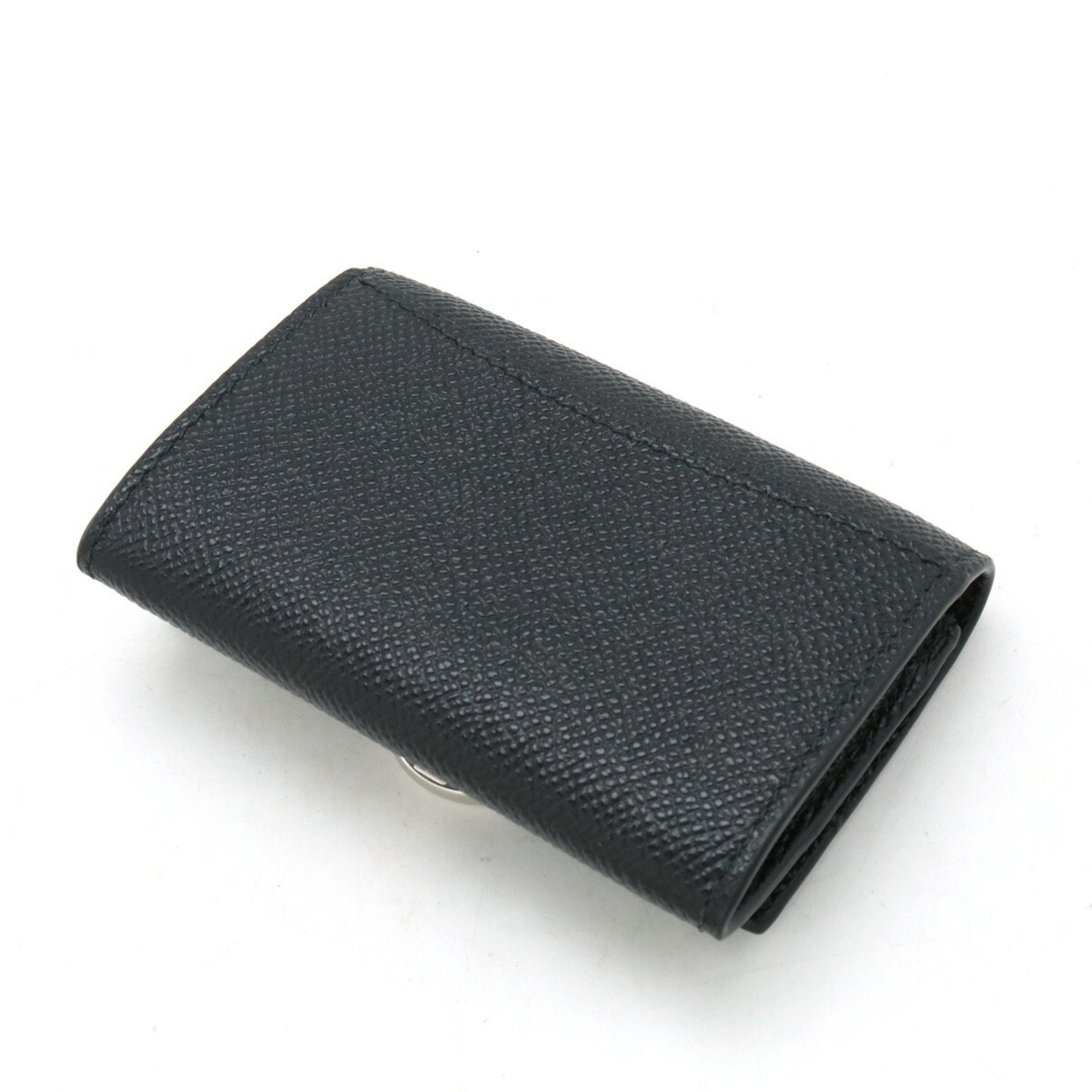 BVLGARI Clip Coin Case Purse Grain Leather Black 289374