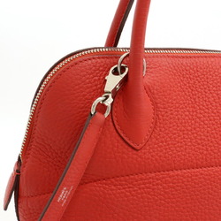 HERMES Bolide 31 Handbag Shoulder Bag Taurillon Clemence Leather Rouge Tomato Red X Stamp