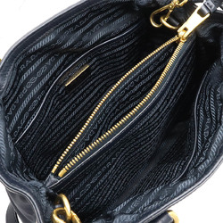 PRADA Prada Handbag Shoulder Bag Nylon Leather BLEU Navy Blue Purchased at Japan Outlet 1BA173
