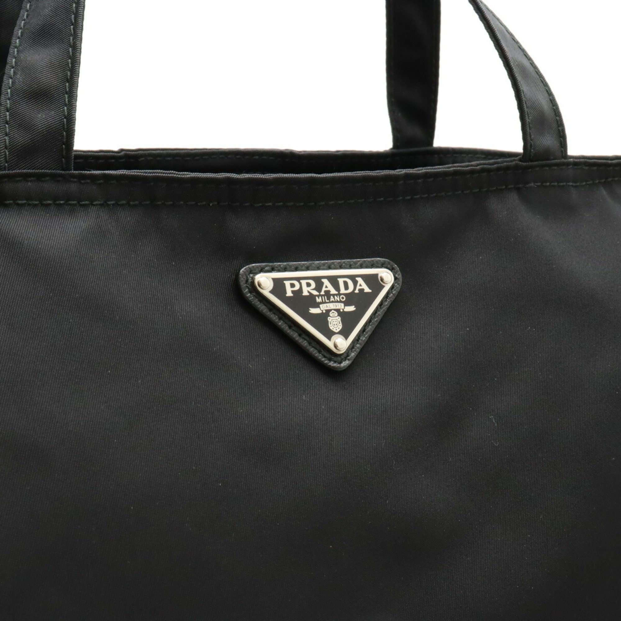 PRADA Prada Tote Bag Shoulder Nylon Leather NERO Black