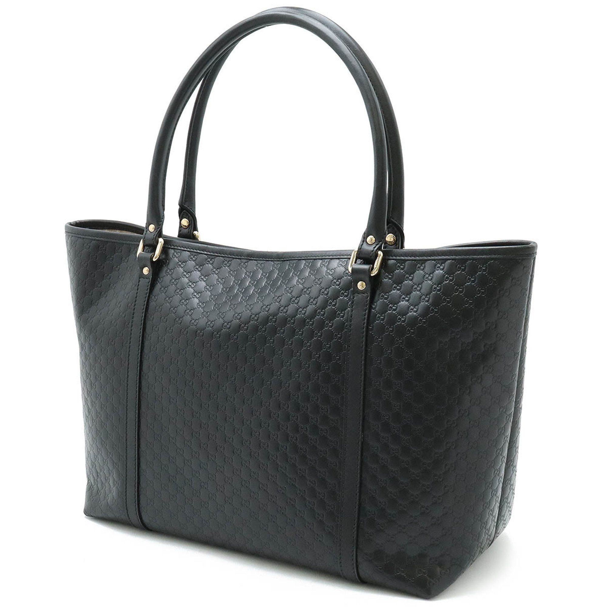 GUCCI Micro Guccissima Tote Bag Shoulder Leather Black 449647