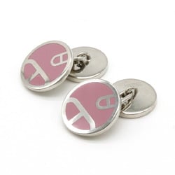 HERMES Hermes Round Chaine d'Ancre Cufflinks Metal Pink