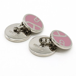 HERMES Hermes Round Chaine d'Ancre Cufflinks Metal Pink