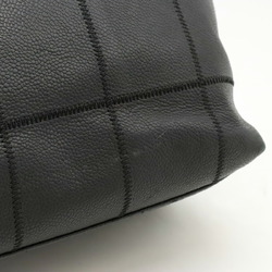 CHANEL Chocolate Bar Tote Bag Leather Black