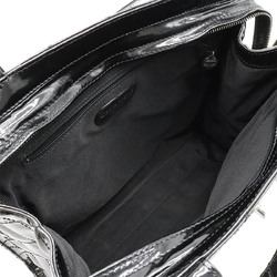 CHANEL Chanel Matelasse Coco Mark Tote Bag Shoulder Enamel Patent Leather Black