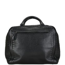 Bottega Veneta Intrecciato Handbag Black Leather Men's BOTTEGAVENETA