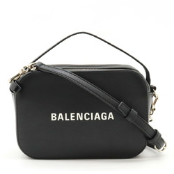 BALENCIAGA Everyday Camera Bag XS Shoulder Pochette Handbag Leather Black 608653