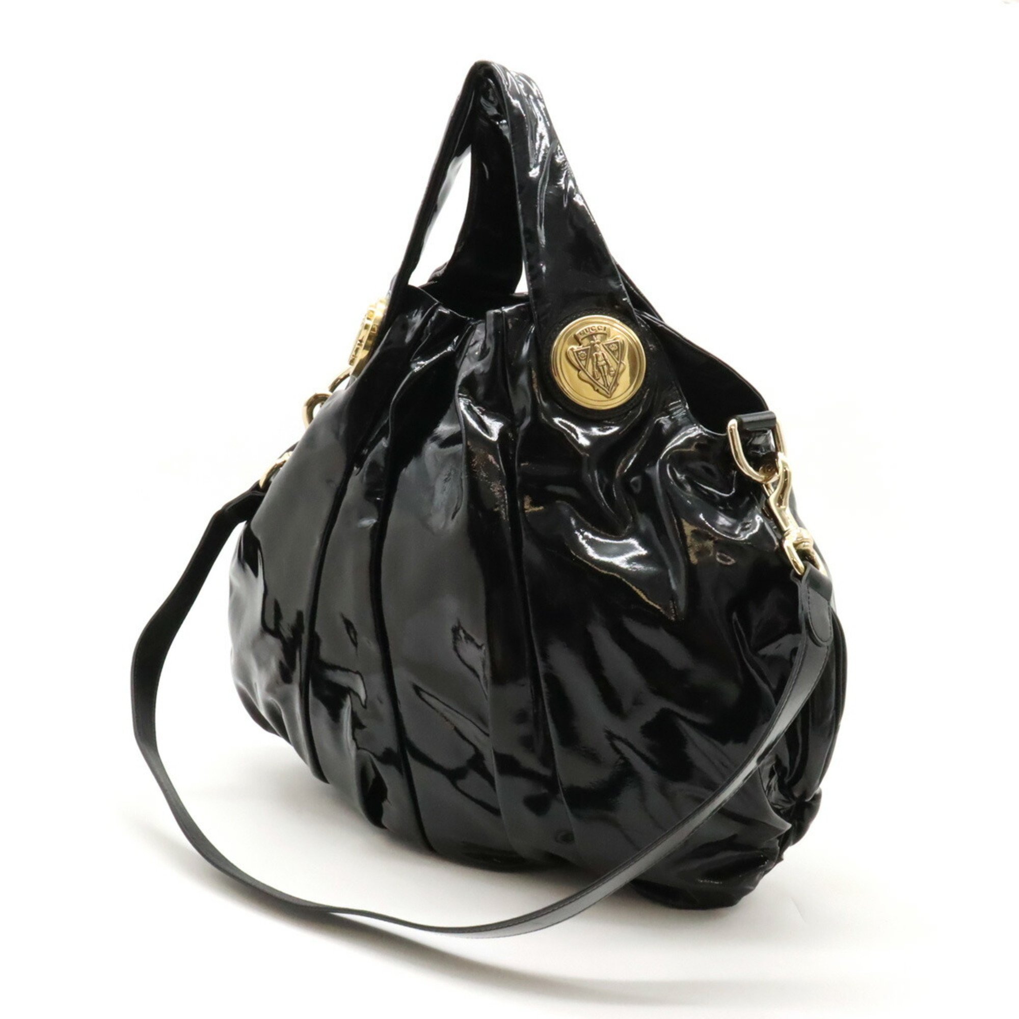 GUCCI Gucci Hysteria Tote Bag Shoulder Patent Leather Black 197016