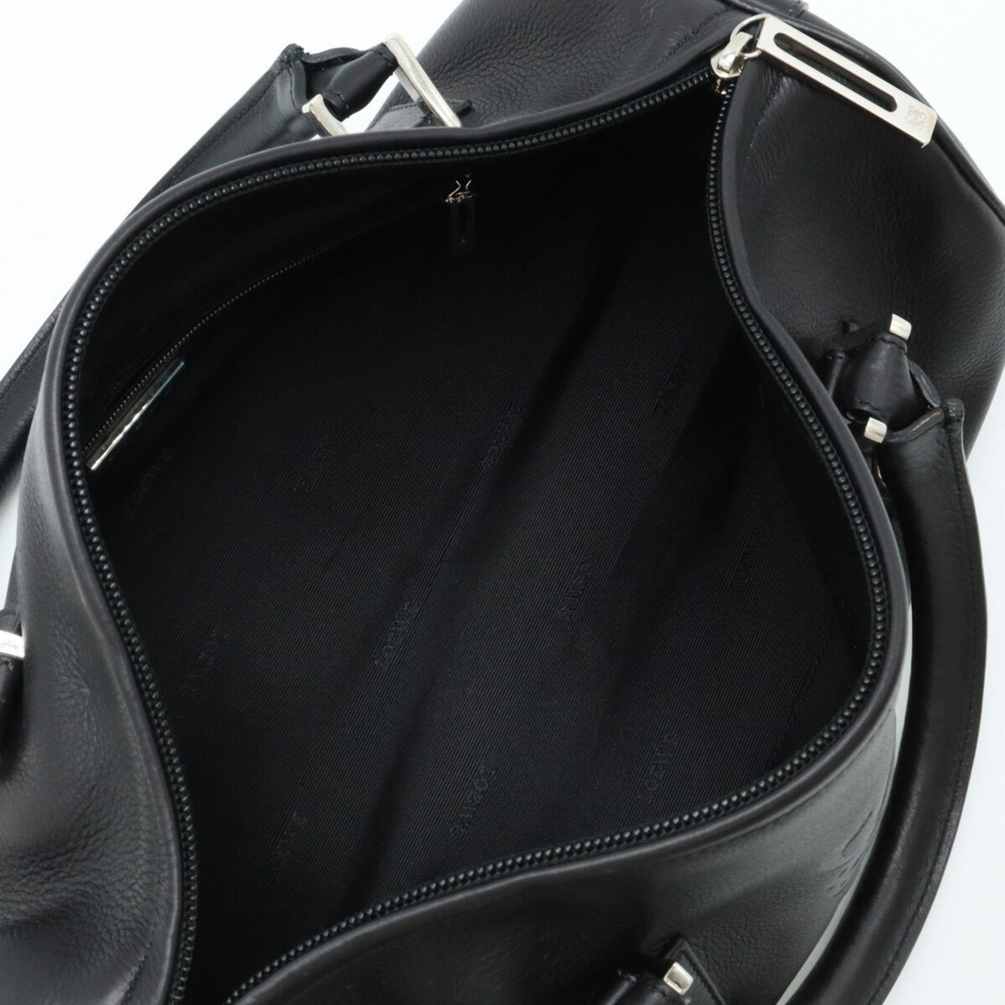 LOEWE Anagram Handbag Leather Black