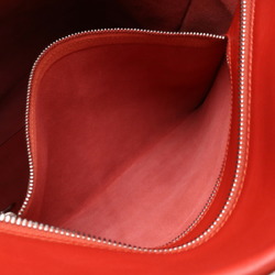 LOEWE Linen Anagram Shopper Tote Bag Shoulder Leather Red 330.17.K01