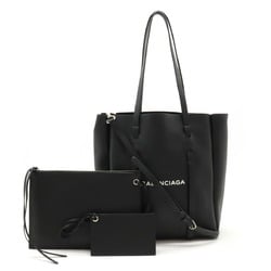 BALENCIAGA Everyday Tote XS Bag Shoulder Leather Black 489813