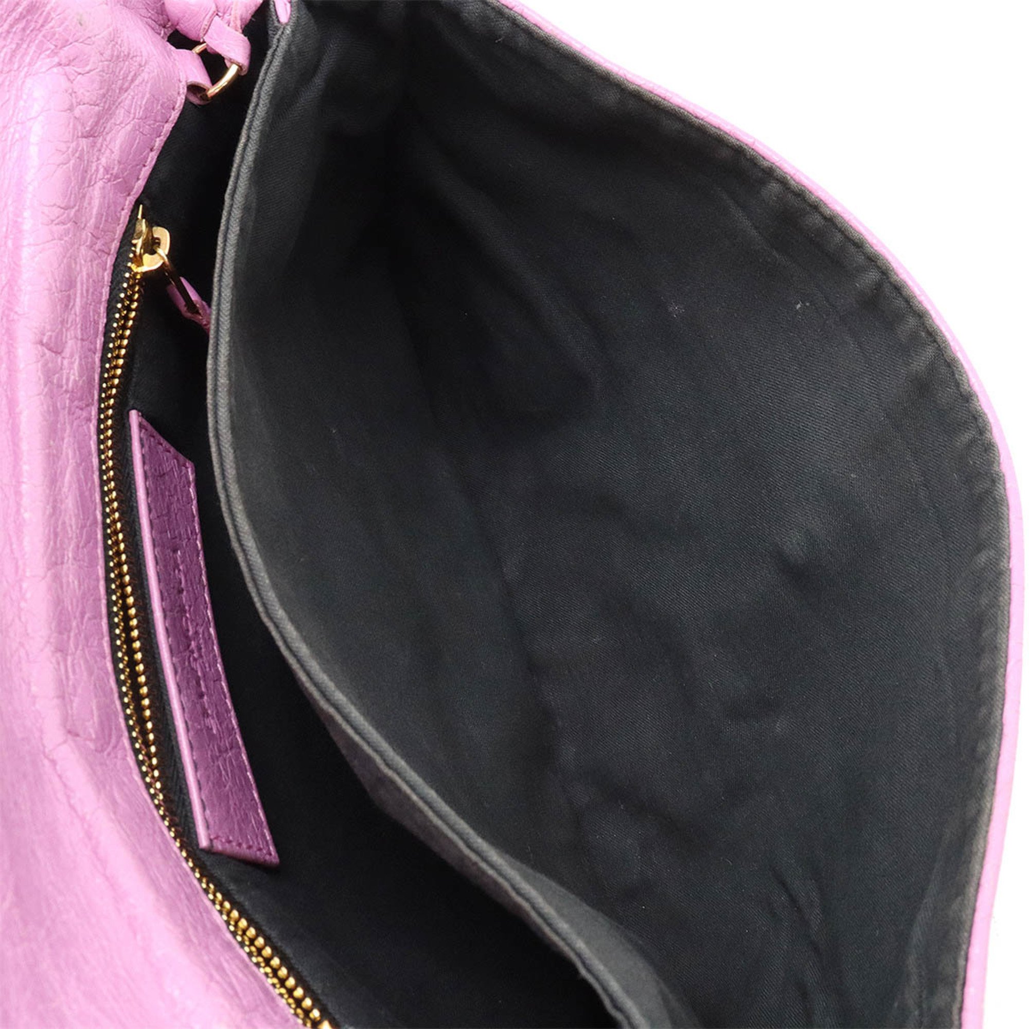 BALENCIAGA The Giant Envelope Clutch Bag Shoulder Leather Orchid Pink 327079