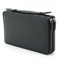 GUCCI GG Imprime Document Case Round Long Wallet Second Bag Clutch PVC Leather Black 336298