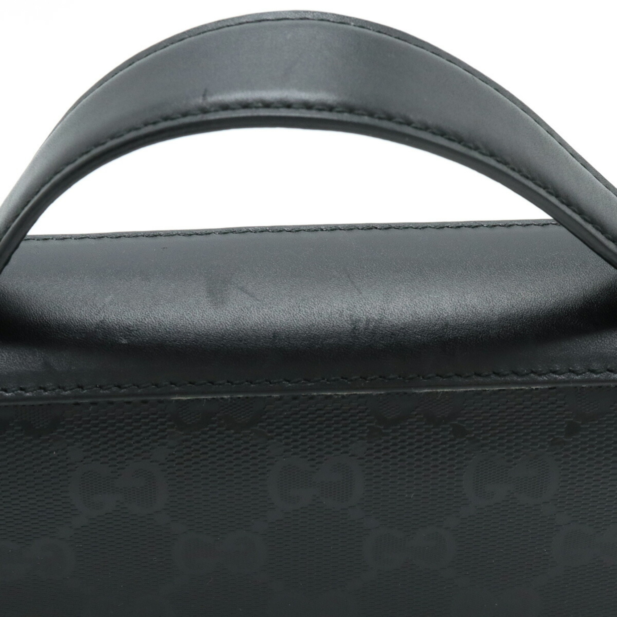 GUCCI GG Imprime Document Case Round Long Wallet Second Bag Clutch PVC Leather Black 336298