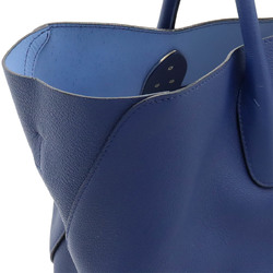 Christian Dior Bar Handbag Tote Bag Leather Blue