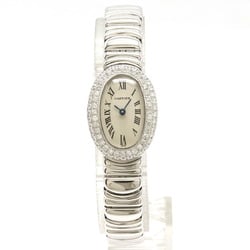 Cartier Baignoire Ivory Dial K18WG White Gold Bezel Diamond Ladies Quartz Watch WB5095L2