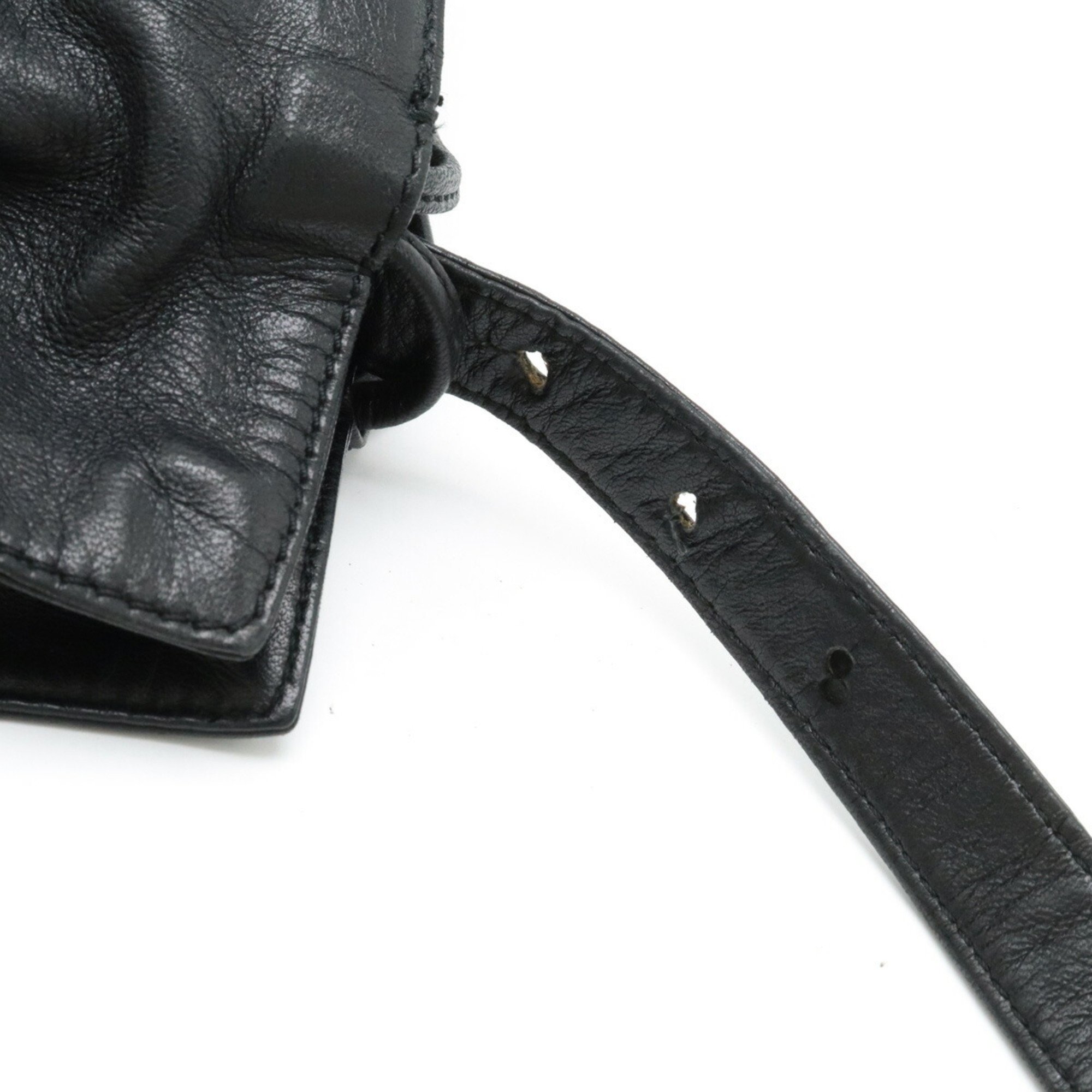 LOEWE Anagram Shoulder Bag Leather Black