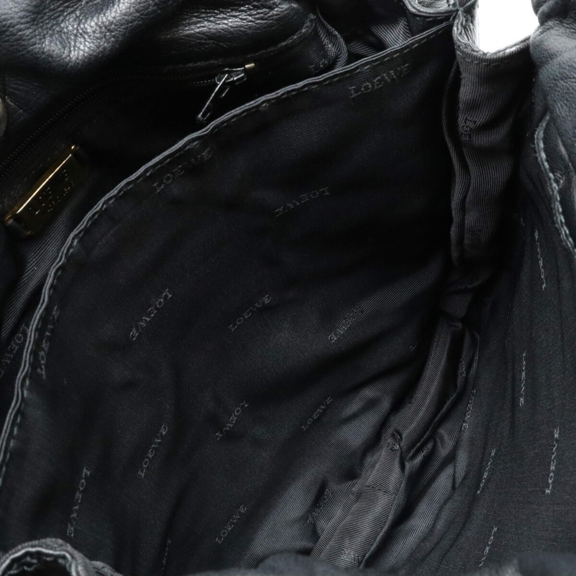 LOEWE Anagram Shoulder Bag Leather Black