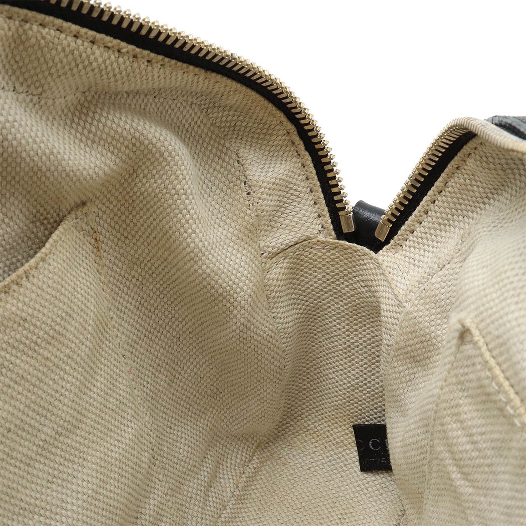 GUCCI Soho Small Disco Tassel Shoulder Bag Pochette Leather Black 308364