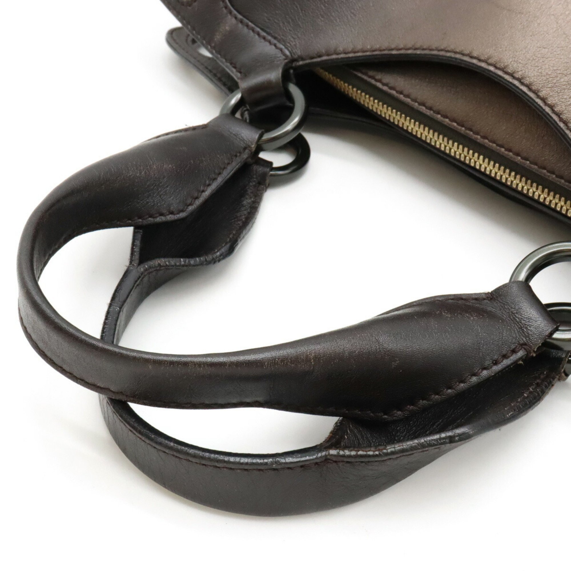 Cartier Marcello de handbag tote bag leather dark brown gradation