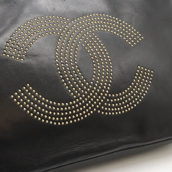 CHANEL Coco Mark Tote Bag Leather Studs Black