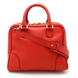 LOEWE Anagram Amazona 75 Medium Handbag Shoulder Bag Leather Red 301.30.L03