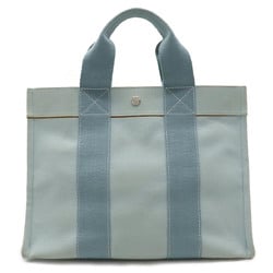 HERMES Bora PM Tote Bag Handbag Canvas Light Blue