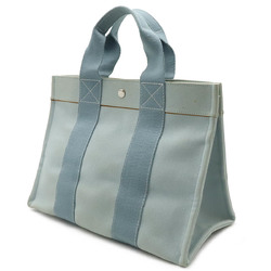 HERMES Bora PM Tote Bag Handbag Canvas Light Blue