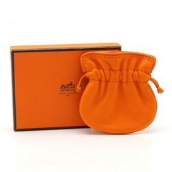 HERMES Hermes Pouch Leather Orange