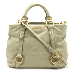 Miu Miu Miu Handbag Tote Bag Leather Mint Gray RN0685