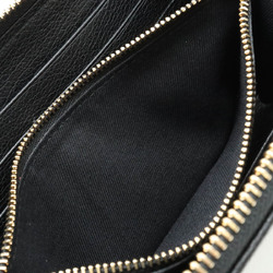 BVLGARI Monete Round Long Wallet Leather Black