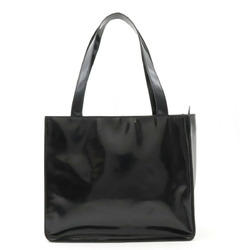 CHANEL Coco Mark Tote Bag Shoulder Enamel Patent Leather Black