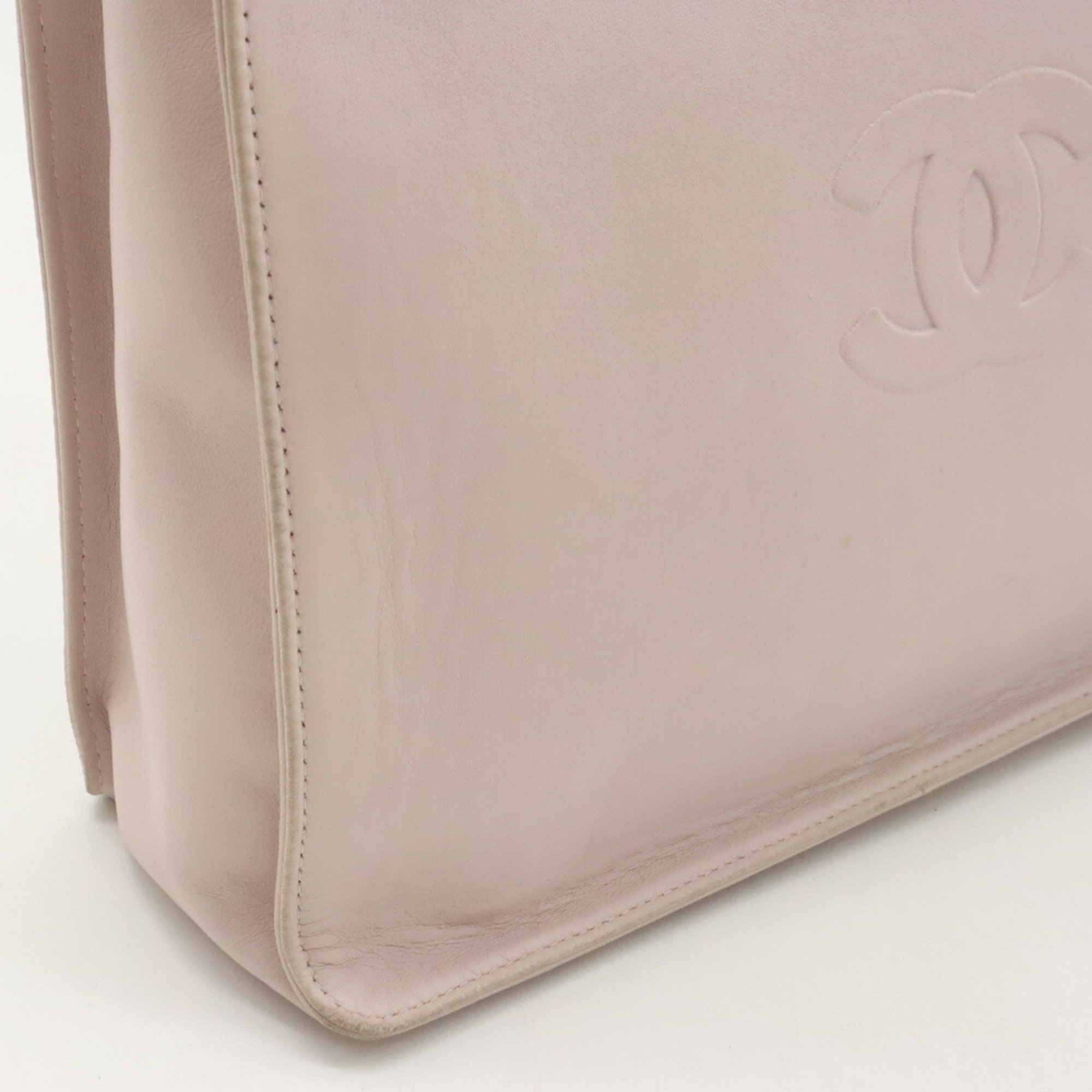 CHANEL Camellia Coco Mark Tote Bag Shoulder Lambskin Leather Pink Lavender